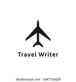 Pen and Plane as negative space logo design for Travel Blog and many