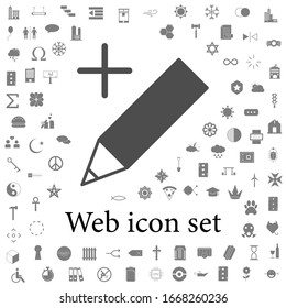 lápiz más icono. iconos web conjunto universal para web y móvil