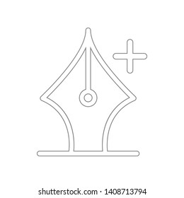 Pen with plus sign vector icon. Element of web for mobile concept and web apps icon. Outline, thin line icon for website design and development, app development