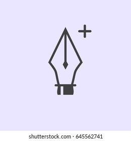 Pen with plus sign vector icon
