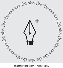Pen with plus sign vector icon