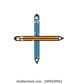 Pen plus sign. Vector illustration