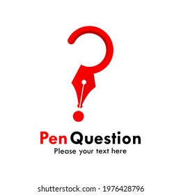 Pen question logo template illustration