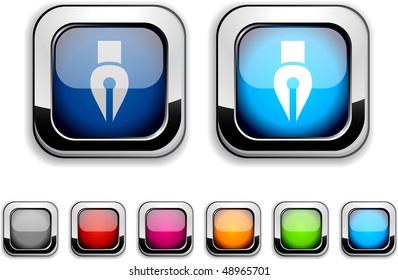 Pen realistic icons. Empty buttons included.