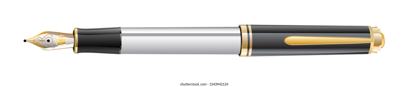Pen in a realistic style. Vector graphics
