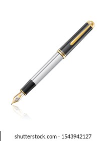 Pen in a realistic style. Vector graphics