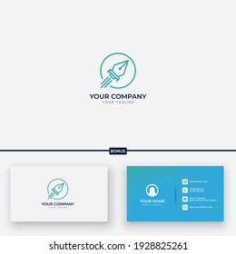 pen rocket logo line minimalist simple
