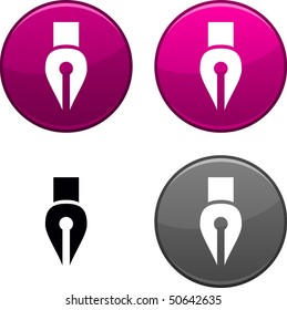 Pen round buttons. Black icon included.