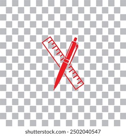 pen and ruler icon , education icon