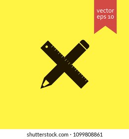pen and ruler. pen and ruler icon. sign design. Vector EPS 10.
