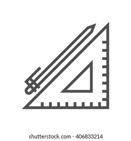 Pen and ruler icon suitable for info graphics, websites and print media and  interfaces. Line vector icon.