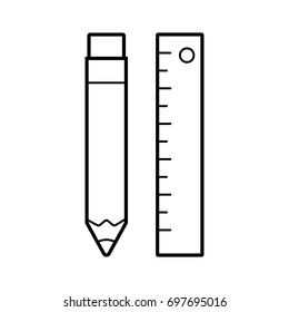 Pen ruler vector icon