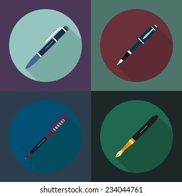 Pen for the sample of writing on the isolated background