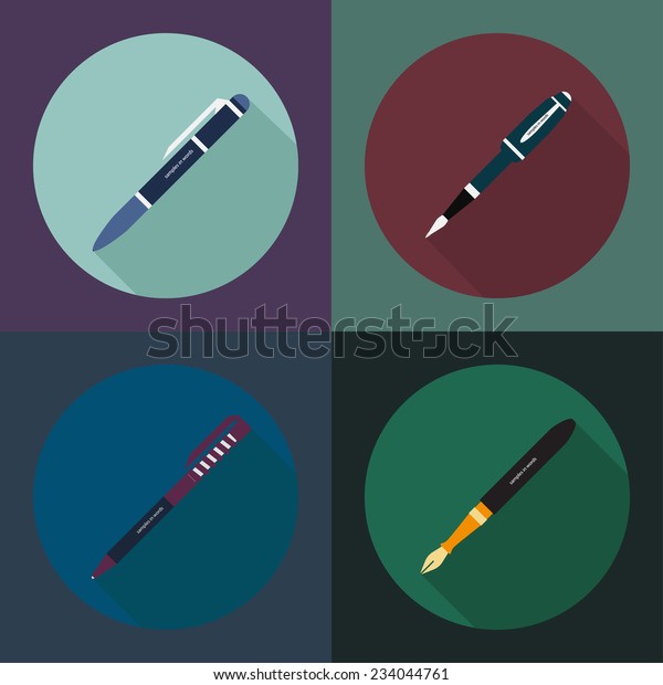 Pen Sample Writing On Isolated Background Stock Vector (Royalty Free ...