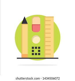 Pen, Scale, Education, Online Abstract Circle Background Flat color Icon
