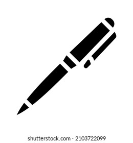 pen school stationery glyph icon vector. pen school stationery sign. isolated contour symbol black illustration