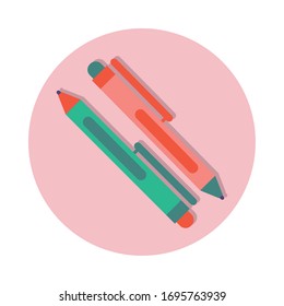 pen school supply line and fill style vector illustration design