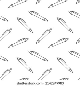 Pen seamless pattern doodle outline vector. Texture for background, label, print, packaging, merchandise, greeting card, book, storefront, poster, fabric, wrapping, textile.