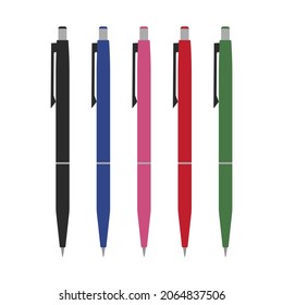 Pen set, great design for any purposes. Pen set vector illustration on white background. Isolated vector.