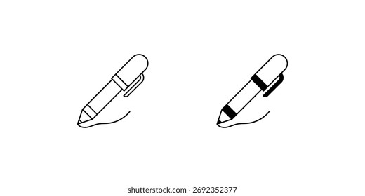 Pen set icon with white background vector stock illustration