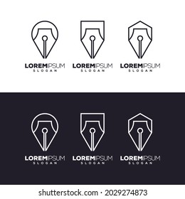 pen set logo design template