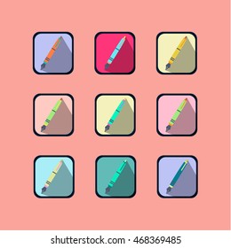 pen set,pesil icon,flat design, web vektor