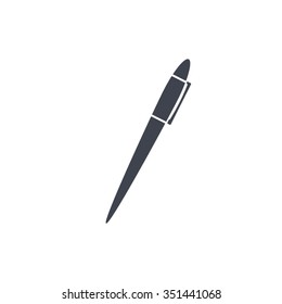 Pen with shadow on a gray background, vector icon