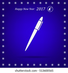 Pen with shadow on a gray background, vector icon