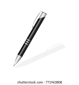 pen with shadow on white background