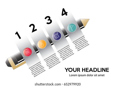 Pen Shape infographic elements