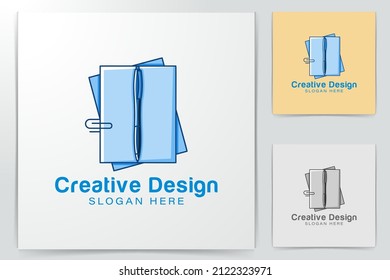 pen, sheet, office logo Ideas. Inspiration logo design. Template Vector Illustration. Isolated On White Background