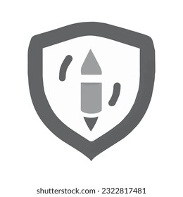 Pen with shield concept logo, icon, symbol, illustration vector design template EPS 10