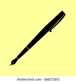 Pen sign. Flat style icon vector illustration.