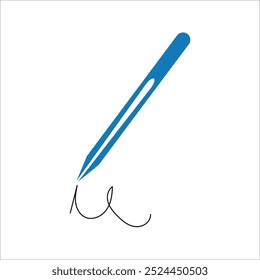 Ilustración vectorial de icono de signo de pluma.