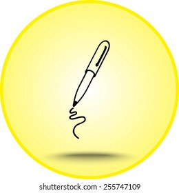 Pen sign icon, vector illustration. Flat design style 
