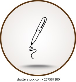 Pen sign icon, vector illustration. Flat design style 