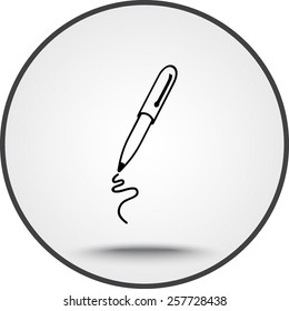 Pen sign icon, vector illustration. Flat design style 