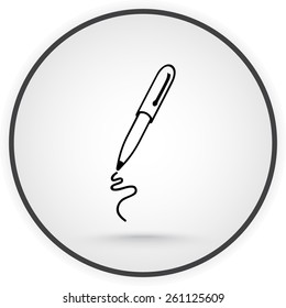 Pen sign icon, vector illustration. Flat design style 