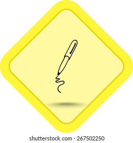 Pen sign icon, vector illustration. Flat design style 
