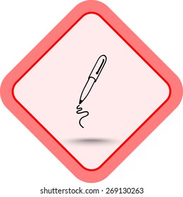 Pen sign icon, vector illustration. Flat design style 