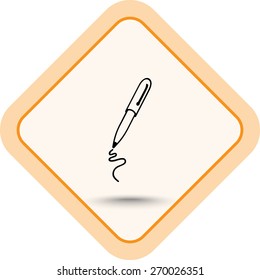 Pen sign icon, vector illustration. Flat design style 