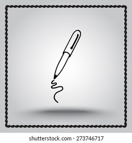 Pen sign icon, vector illustration. Flat design style 