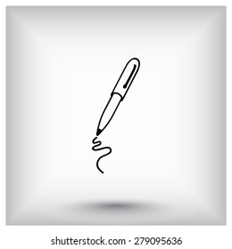 Pen sign icon, vector illustration. Flat design style 