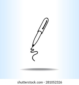 Pen sign icon, vector illustration. Flat design style 