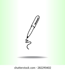 Pen sign icon, vector illustration. Flat design style 