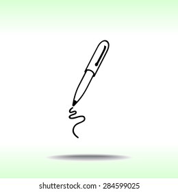 Pen sign icon, vector illustration. Flat design style 