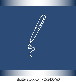 Pen sign icon, vector illustration. Flat design style 