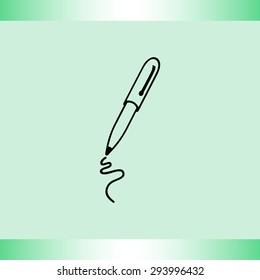 Pen sign icon, vector illustration. Flat design style 