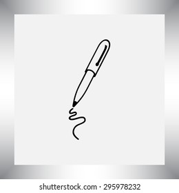 Pen sign icon, vector illustration. Flat design style 