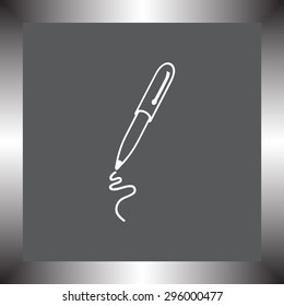 Pen sign icon, vector illustration. Flat design style 